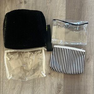 💋3/$10💋Lot of Cosmetic Travel Bags 4 Piece Mac Clear Plastic